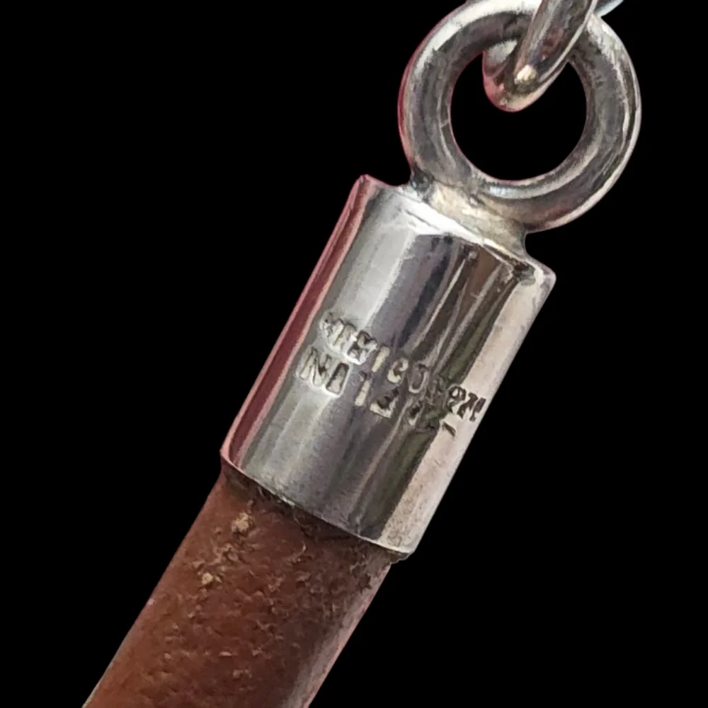 Vintage Taxco Sterling and Leather Choker Necklace and Bracelet Set - Picture 7 of 13